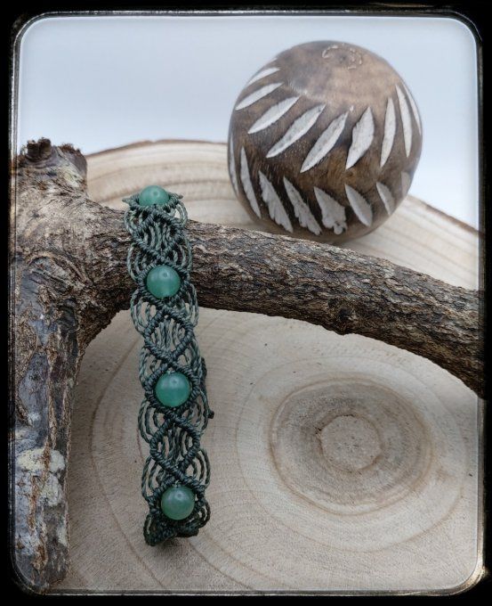 Bracelet micro-macramé  "AVENTURINE"