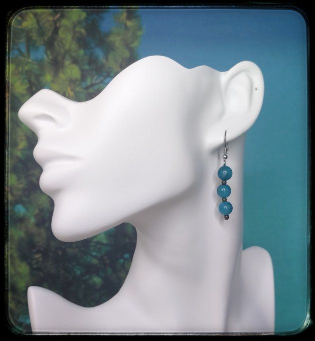 Boucles d'oreilles  pierres naturelles "APATITE"