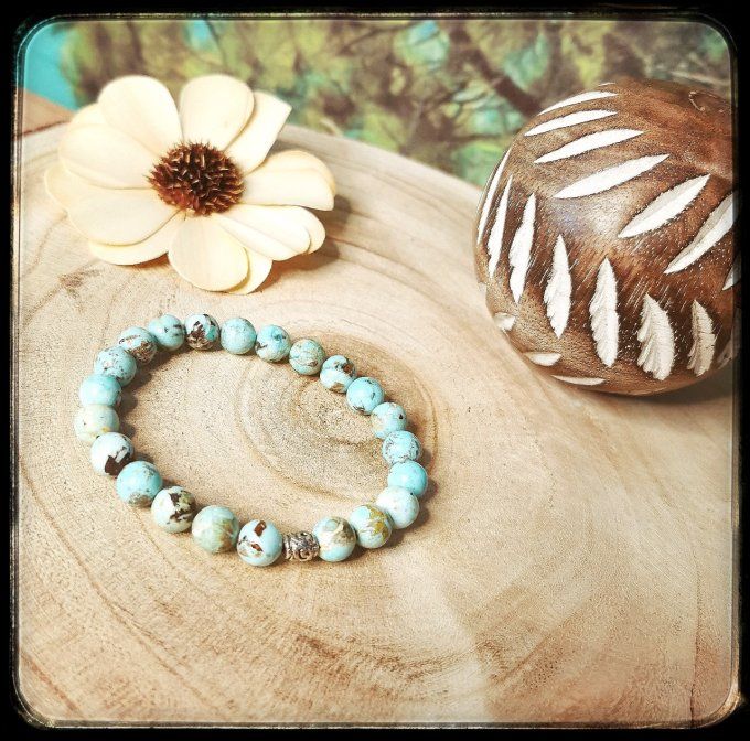 Bracelet pierre naturelle "TURQUOISE DU PEROU"