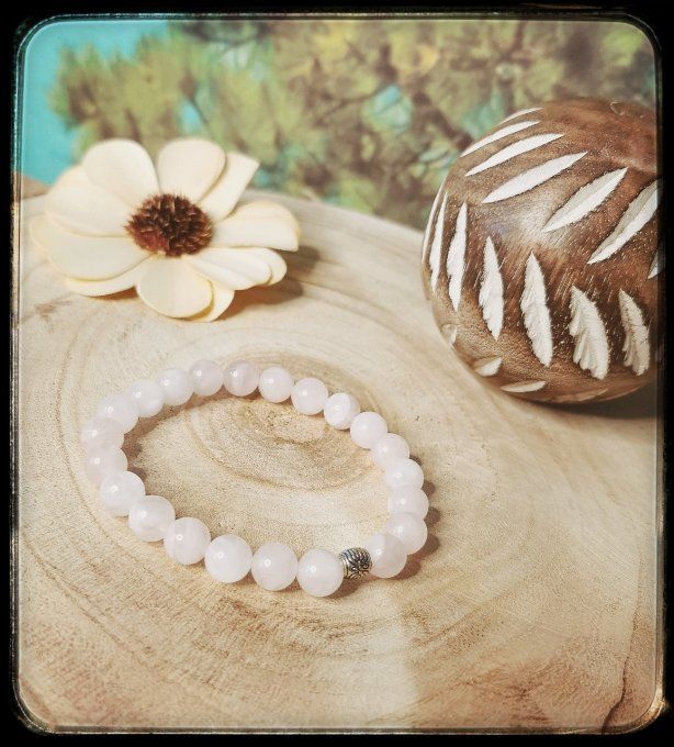 Bracelet pierre naturelle "QUARTZ ROSE"